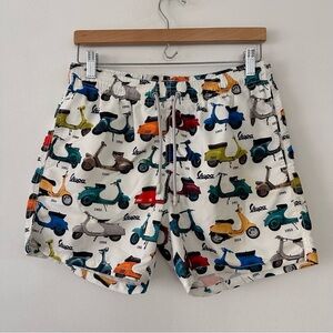 MC2 Saint Barth Gustavia men's swim shorts in white with Vespa print Size small